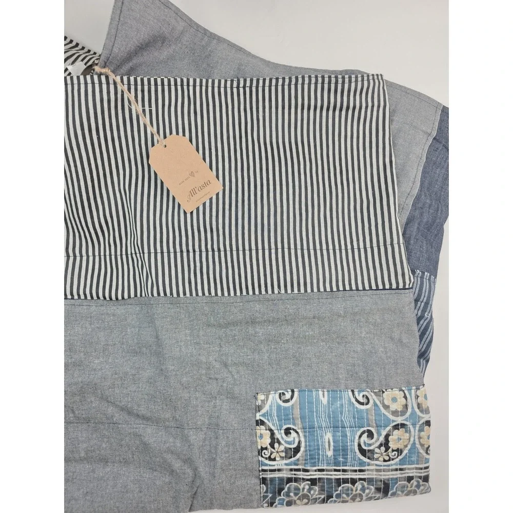 All'Asta blanket denim patchwork Indigo NEW %100 Cotton 45x80